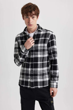 Regular Fit Kareli Oduncu Uzun Kollu Gomlek - Defacto фото 4