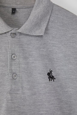TRENDYOL MAN Gri Regular/Normal Kesim Nak?s Detayl? Polo Yaka T-shirt TMNSS25PO00017 - Trendyolmilla фото 7