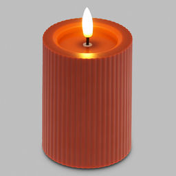 Свеча интерьерная, светодиодная на батарейках д7,4см h10(12,5)см, свет теплый, с мерцанием, матовый пластик, цвет красный, питание от 2-х батареек АА (в комплект не входят) (Китай)