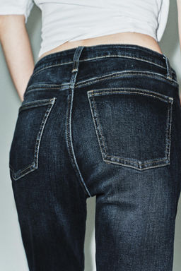 JEANS TRF CROPPED FLARE TIRO ALTO / Marino - Zara фото 6