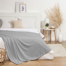 Плед Этель 130*175 см серый, 100% пэ, корал-флис, 300 г/и2