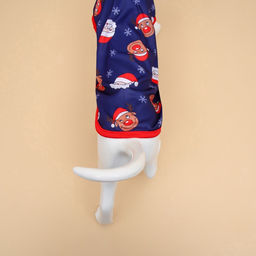 Майка для животных Новогодняя ночь, размер M (ДС 30, ОШ 30, ОГ 40 см), синяя - Пижон фото 4