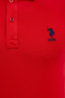 Мужская красная базовая футболка с воротником-поло Неожиданная скидка в корзине - U.s. polo assn фото 5