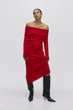 Vestido off-the-shoulder - H&m фото 5
