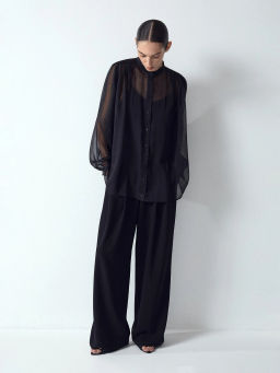 Плиссированная рубашка, B3049/blackbird