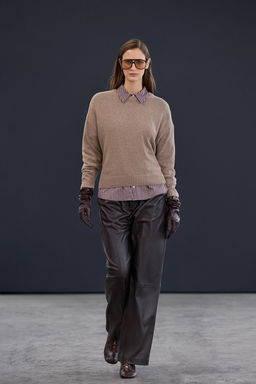 Trendyol Studio Kahverengi Kasmir Kar?s?ml? Bisiklet Yaka Triko Kazak TWOAW26KZ00251 - Trendyolmilla фото 3