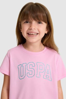 K_z _ocuk Bisiklet Yaka Pembe Basic Ti__rt - U.s. polo assn фото 2