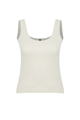 Tas Fitted/Vucuda Oturan Havuz Yaka Fitilli Esnek Orme Atlet TWOSS22AL0042