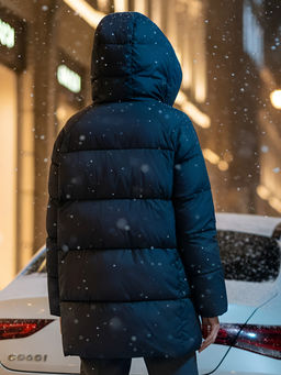 Куртка двубортная женская зимняя с капюшоном черного цвета 7736Ch Бренд: Visdeer  фото 28