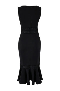 Siyah Dantel Detayl? Dokuma Midi Astars?z S?k/Gece Elbise TPRSS26EL00014 - Trendyolmilla фото 12