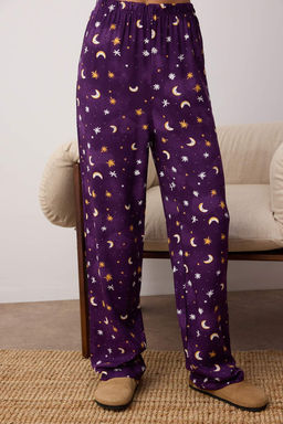 Trendyolmilla Mor Galaksi Desenli Biyeli Viskon Dokuma Pijama Tak?m? THMAW24PT00093 фото 11