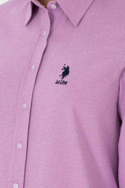 Женская сиреневая рубашка с длинным рукавом Неожиданная скидка в корзине - U.s. polo assn фото 7