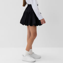 Юбка школьная для девочки с бантами MINAKU: School Collection, чёрная, размер 40, рост 158 см