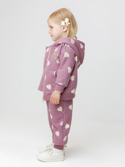 КР 400849/темная орхидея,сердечки к589 брюки д/дев яс