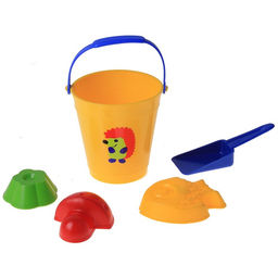 Цена за 4 шт. Песочный набор в ведре "Солнышко" 6 предметов