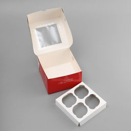 Цена за 5 шт. Коробка под 4 капкейка с окном, Самой прекрасной, 16?16?10 см