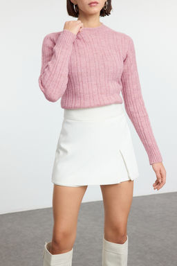 Somon Yumusak Dokulu Dik Yaka Regular Triko Kazak TEDAW25KZ00041 - Trendyolmilla фото 13