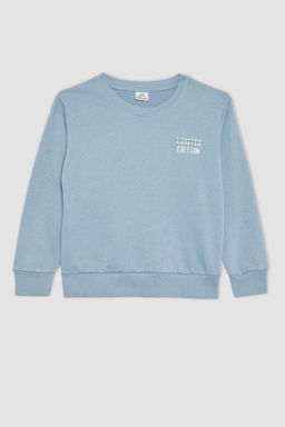 Толстовка с принтом для мальчиков с круглым вырезом на спине - Defacto фото 10