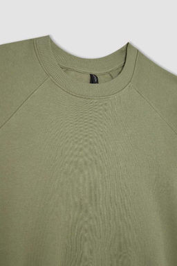 Толстый свитшот оверсайз с круглым вырезом - Defacto фото 2