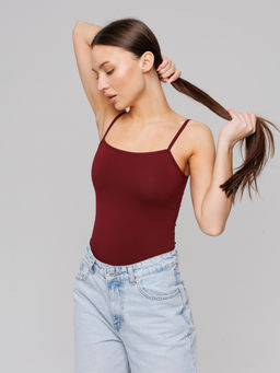 Женская майка на бретелях Lingeamo темно-бордовая ЛТ-07 (28)  фото 7