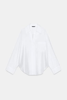 CAMISA SATINADA OVERSIZE / Blanco - Zara фото 7
