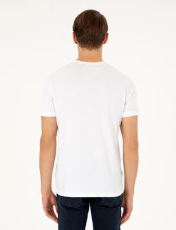 Beyaz %100 Pamuk Slim Fit Bisiklet Yaka Basic Ti__rt - Pierre cardin фото 5