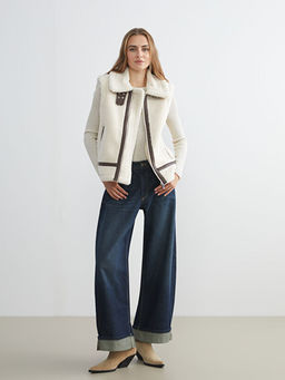 G?mlek Yaka Kad?n Pel?? Yelek