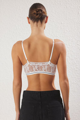 TRENDYOLMILLA Siyah-Ekru 2li Paket Dantel Balensiz Kaps?z Ucgen Orme Sutyen THMSS25SU00030  фото 4