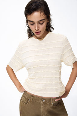 Top de punto con ribetes de volante - H&m фото 3
