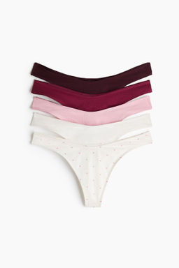 Pack de 5 bragas thong de algod?n
