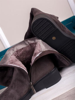 Женские сапоги высокие зимние на натуральном меху/ Комфортные и стильные сапоги на модной платформе BA1438-4 мех - Piniolo фото 2