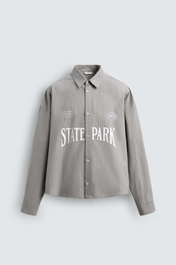 CONTRAST EMBROIDERED STRIPED SHIRT - Zara фото 13