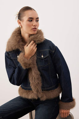 Mavi Kurklu Denim Kot Renk Vermeyen Ceket TWOAW26CE00059