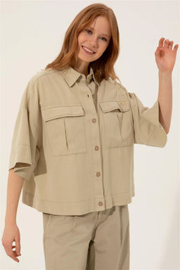 Женская рубашка с длинным рукавом в стиле каменного льна Неожиданная скидка в корзине