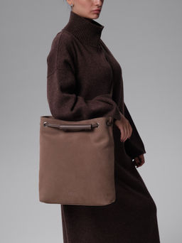 Замшевая сумка Ann DBR 31228 серо-коричневый  фото 6