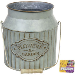 Кашпо для цветов "FLOWERS & GARDEN" Бидон 18,5*20см