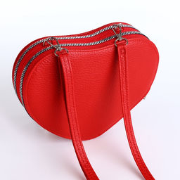 Сумка женская кросс-боди на молнии, красная