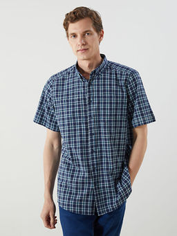 Regular Fit K?sa Kollu Ekose Erkek G?mlek