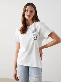 Bisiklet Yaka Tom & Jerry Bask?l? Kad?n Ti??rt