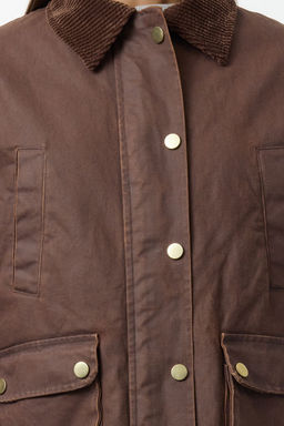 Kahverengi Regular Kal?p Mumlu Gabardin Yakas? Kadife Ekose Astarl? Ceket Mont TWOAW25MO00312 - Trendyolmilla фото 3