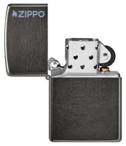 Зажигалка ZIPPO Логотип с темно-серым покрытием | Logo Gray Dusk 28378ZL  фото 4