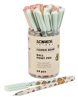 Цена за 2 шт. Ручка шар. LOREX "Cookie Bear" (LXKOPSS-CB, 247247) на масляной основе, синяя 0.5мм, ultra-soft touch корпус, игольчатый стержень