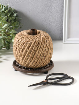 Сувенир катушка для ниток чугун с ножницами "Узоры" 13,2х13,2х23 см