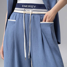 Брюки с высокой посадкой, Красота в движении (deep blue) - Charutti фото 3