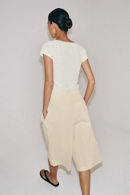 CAMISETA BOTONES CON LINO / Crudo - Zara фото 3