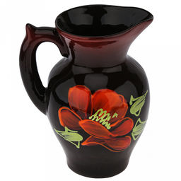 Кувшин керамический "Дачный" 1,4л, д13,5см, h22,5см, "Мак черный", с крышкой (Россия)