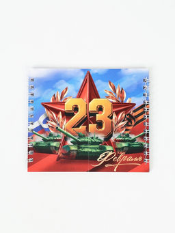 Цена за 2 шт. Двойной блокнот на гребне, мягкая обложка, размер 14.5×12 см, 48 л. «Танки»