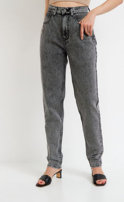 Джинсы женские момы с высокой талией F922-0115 черные