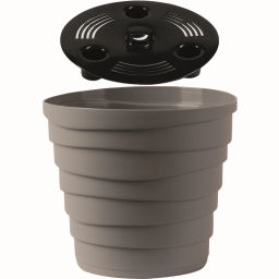 Цена за 2 шт. Кашпо для цветов пластиковое 0,9л d-13,2см "Бархан" Серый жемчуг