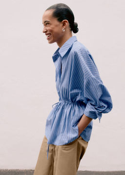 Camisa de popelina de algod?n con cord?n de ajuste - H&m фото 3